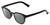 Profile View of Book Club Cents No Ability Designer Polarized Sunglasses with Custom Cut Smoke Grey Lenses in Gloss Black Unisex Panthos Full Rim Acetate 48 mm