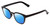 Profile View of Book Club Cents No Ability Designer Polarized Sunglasses with Custom Cut Blue Mirror Lenses in Gloss Black Unisex Panthos Full Rim Acetate 48 mm