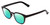 Profile View of Book Club Cents No Ability Designer Polarized Reading Sunglasses with Custom Cut Powered Green Mirror Lenses in Gloss Black Unisex Panthos Full Rim Acetate 48 mm