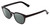 Profile View of Book Club Cents No Ability Designer Polarized Reading Sunglasses with Custom Cut Powered Smoke Grey Lenses in Gloss Black Unisex Panthos Full Rim Acetate 48 mm