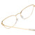 Close Up View of Book Club Discount Off Jaunty Pisco Cateye Reading Glasses in Antique Gold 56 mm