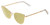 Profile View of Book Club Discount Off Jaunty Pisco Designer Polarized Reading Sunglasses with Custom Cut Powered Sun Flower Yellow Lenses in Antique Gold Ladies Cat Eye Full Rim Metal 56 mm