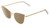 Profile View of Book Club Discount Off Jaunty Pisco Designer Polarized Reading Sunglasses with Custom Cut Powered Amber Brown Lenses in Antique Gold Ladies Cat Eye Full Rim Metal 56 mm