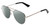 Profile View of Book Club Hard Crimes Designer Polarized Sunglasses with Custom Cut Smoke Grey Lenses in Black Silver Unisex Pilot Full Rim Metal 55 mm
