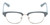 Front View of Book Club One Drew Over English Test Designer Single Vision Prescription Rx Eyeglasses in Sky Blue Silver Unisex Oval Full Rim Metal 52 mm