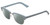 Profile View of Book Club One Drew Over English Test Designer Polarized Sunglasses with Custom Cut Smoke Grey Lenses in Sky Blue Silver Unisex Oval Full Rim Metal 52 mm