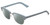 Profile View of Book Club One Drew Over English Test Designer Polarized Reading Sunglasses with Custom Cut Powered Smoke Grey Lenses in Sky Blue Silver Unisex Oval Full Rim Metal 52 mm