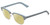 Profile View of Book Club One Drew Over English Test Designer Polarized Reading Sunglasses with Custom Cut Powered Sun Flower Yellow Lenses in Sky Blue Silver Unisex Oval Full Rim Metal 52 mm