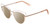 Profile View of Book Club One Hundred Beers Solitude Designer Polarized Sunglasses with Custom Cut Amber Brown Lenses in Rose Gold Ladies Cat Eye Full Rim Metal 55 mm