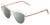 Profile View of Book Club One Hundred Beers Solitude Designer Polarized Sunglasses with Custom Cut Smoke Grey Lenses in Rose Gold Ladies Cat Eye Full Rim Metal 55 mm