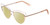 Profile View of Book Club One Hundred Beers Solitude Designer Polarized Reading Sunglasses with Custom Cut Powered Sun Flower Yellow Lenses in Rose Gold Ladies Cat Eye Full Rim Metal 55 mm