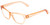 Profile View of Book Club Tail of Two Kitties Designer Reading Eye Glasses with Custom Cut Powered Lenses in Sherbert Crystal Peach Orange Ladies Cat Eye Full Rim Acetate 53 mm