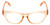 Front View of Book Club Tail of Two Kitties Designer Reading Eye Glasses with Custom Cut Powered Lenses in Sherbert Crystal Peach Orange Ladies Cat Eye Full Rim Acetate 53 mm