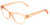 Profile View of Book Club Tail of Two Kitties Designer Single Vision Prescription Rx Eyeglasses in Sherbert Crystal Peach Orange Ladies Cat Eye Full Rim Acetate 53 mm