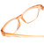 Close Up View of Book Club Tail of Two Kitties Designer Single Vision Prescription Rx Eyeglasses in Sherbert Crystal Peach Orange Ladies Cat Eye Full Rim Acetate 53 mm