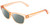 Profile View of Book Club Tail of Two Kitties Designer Polarized Sunglasses with Custom Cut Smoke Grey Lenses in Sherbert Crystal Peach Orange Ladies Cat Eye Full Rim Acetate 53 mm