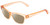 Profile View of Book Club Tail of Two Kitties Designer Polarized Reading Sunglasses with Custom Cut Powered Amber Brown Lenses in Sherbert Crystal Peach Orange Ladies Cat Eye Full Rim Acetate 53 mm