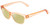 Profile View of Book Club Tail of Two Kitties Designer Polarized Reading Sunglasses with Custom Cut Powered Sun Flower Yellow Lenses in Sherbert Crystal Peach Orange Ladies Cat Eye Full Rim Acetate 53 mm