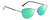 Profile View of Calvin Klein CK20305 Designer Polarized Reading Sunglasses with Custom Cut Powered Green Mirror Lenses in Satin Black Gunmetal Ladies Cat Eye Full Rim Metal 53 mm