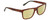 Profile View of Calvin Klein CK21531S Designer Polarized Reading Sunglasses with Custom Cut Powered Sun Flower Yellow Lenses in Brown Havana Tortoise Green Unisex Square Full Rim Acetate 58 mm