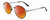 Profile View of Calvin Klein CK21108S Designer Polarized Sunglasses with Custom Cut Red Mirror Lenses in Matte Black Gun Metal Silver Unisex Round Full Rim Metal 51 mm