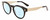 Profile View of Calvin Klein CK21527S Designer Progressive Lens Blue Light Blocking Eyeglasses in Gloss Black Gold Unisex Round Full Rim Acetate 50 mm