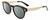 Profile View of Calvin Klein CK21527S Designer Polarized Sunglasses with Custom Cut Smoke Grey Lenses in Gloss Black Gold Unisex Round Full Rim Acetate 50 mm