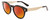 Profile View of Calvin Klein CK21527S Designer Polarized Sunglasses with Custom Cut Red Mirror Lenses in Gloss Black Gold Unisex Round Full Rim Acetate 50 mm