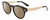 Profile View of Calvin Klein CK21527S Designer Polarized Sunglasses with Custom Cut Amber Brown Lenses in Gloss Black Gold Unisex Round Full Rim Acetate 50 mm