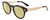 Profile View of Calvin Klein CK21527S Designer Polarized Reading Sunglasses with Custom Cut Powered Sun Flower Yellow Lenses in Gloss Black Gold Unisex Round Full Rim Acetate 50 mm