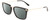 Profile View of Calvin Klein CK22512S Designer Polarized Sunglasses with Custom Cut Smoke Grey Lenses in Gloss Black Gold Unisex Rectangular Full Rim Acetate 53 mm
