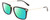 Profile View of Calvin Klein CK22512S Designer Polarized Reading Sunglasses with Custom Cut Powered Green Mirror Lenses in Gloss Black Gold Unisex Rectangular Full Rim Acetate 53 mm