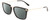 Profile View of Calvin Klein CK22512S Designer Polarized Reading Sunglasses with Custom Cut Powered Smoke Grey Lenses in Gloss Black Gold Unisex Rectangular Full Rim Acetate 53 mm