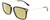 Profile View of Calvin Klein CK22512S Designer Polarized Reading Sunglasses with Custom Cut Powered Sun Flower Yellow Lenses in Gloss Black Gold Unisex Rectangular Full Rim Acetate 53 mm