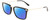 Profile View of Calvin Klein CK22512S Designer Polarized Reading Sunglasses with Custom Cut Powered Blue Mirror Lenses in Gloss Black Gold Unisex Rectangular Full Rim Acetate 53 mm