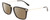 Profile View of Calvin Klein CK22512S Designer Polarized Reading Sunglasses with Custom Cut Powered Amber Brown Lenses in Gloss Black Gold Unisex Rectangular Full Rim Acetate 53 mm