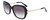 Profile View of Calvin Klein CK21704S Women Butterfly Sunglasses Black Gold/Purple Gradient 56mm
