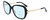 Profile View of Calvin Klein CK21704S Designer Progressive Lens Blue Light Blocking Eyeglasses in Gloss Black Gold Ladies Butterfly Full Rim Acetate 56 mm
