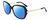 Profile View of Calvin Klein CK21704S Designer Polarized Sunglasses with Custom Cut Blue Mirror Lenses in Gloss Black Gold Ladies Butterfly Full Rim Acetate 56 mm