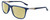 Profile View of Columbia C553S Designer Polarized Reading Sunglasses with Custom Cut Powered Sun Flower Yellow Lenses in Matte Navy Blue Silver Unisex Rectangular Full Rim Acetate 62 mm