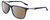 Profile View of Columbia C553S Designer Polarized Reading Sunglasses with Custom Cut Powered Amber Brown Lenses in Matte Navy Blue Silver Unisex Rectangular Full Rim Acetate 62 mm