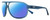 Profile View of REVO HANK Designer Polarized Sunglasses with Custom Cut Blue Mirror Lenses in Slate Grey Blue Unisex Pilot Full Rim Acetate 62 mm