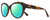 Profile View of REVO ROSE Designer Polarized Reading Sunglasses with Custom Cut Powered Green Mirror Lenses in Tortoise Havana Brown Ladies Cat Eye Full Rim Acetate 55 mm