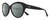 Profile View of REVO ROSE Designer Polarized Sunglasses with Custom Cut Smoke Grey Lenses in Gloss Black Ladies Cat Eye Full Rim Acetate 55 mm