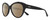 Profile View of REVO ROSE Designer Polarized Reading Sunglasses with Custom Cut Powered Amber Brown Lenses in Gloss Black Ladies Cat Eye Full Rim Acetate 55 mm