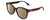 Profile View of Gucci GG0854SK Designer Polarized Sunglasses with Custom Cut Amber Brown Lenses in Shiny Dark Havana Tortoise Green Red Gold Ladies Panthos Full Rim Acetate 56 mm