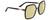 Profile View of Gucci GG0890S Designer Polarized Reading Sunglasses with Custom Cut Powered Sun Flower Yellow Lenses in Shiny Black Gold Ladies Hexagonal Full Rim Acetate 55 mm