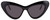 Front View of Gucci GG0895S Women's Cat Eye Designer Sunglasses in Gloss Black Gold/Grey 54 mm
