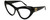 Profile View of Gucci GG0895S Designer Reading Eye Glasses with Custom Cut Powered Lenses in Gloss Black Gold Ladies Cat Eye Full Rim Acetate 54 mm