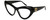 Profile View of Gucci GG0895S Designer Single Vision Prescription Rx Eyeglasses in Gloss Black Gold Ladies Cat Eye Full Rim Acetate 54 mm